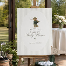 Vornehmer Teddybär Golf-Baby-Party - Neu im Club