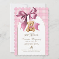 Vornehmer Teddybär Rosa Karo Mädchen Baby Shower