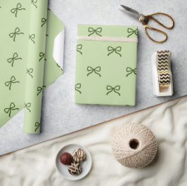 Vornehmes Baby-Mädchen-Shower Chic Grünes Schleife Geschenkpapier