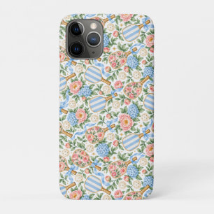 Vornehmes blaues florales Pickleball-Spielergesche Case-Mate iPhone Hülle