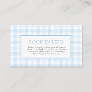 Vornehmes blaues Gingham-Wappen-Buch-Einlage Visitenkarte