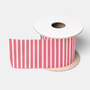 Vornehmes gestreiftes Wassermelonen-Rosa Cottageco Satinband