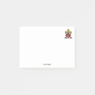 Vornehmes goldrotes heraldisches Wappen Fleur de L Post-it Klebezettel