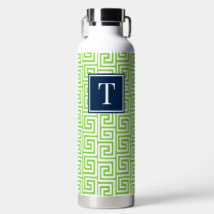 Vornehmes griechisches Schlüsselmonogramm - Limett Trinkflasche