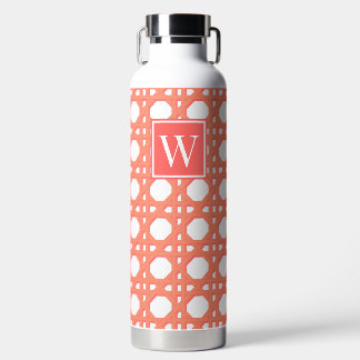 Vornehmes Korbgeflecht-Monogramm aus Koralle Trinkflasche
