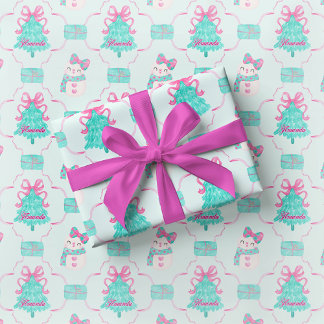 Vornehmes Minz-Mädchen-Weihnachtsgeschenkpapier mi Geschenkpapier