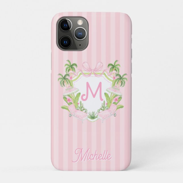 Vornehmes Palm Beach Monogrammwappen Case-Mate iPhone Hülle (Rückseite)