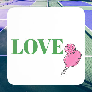 Vornehmes Pink Pickleball-Schläger-Ball-Liebe Getränkeuntersetzer