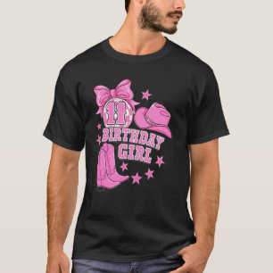 Vornehmes Pink Western Disco 11. Geburtstag Mädche T-Shirt