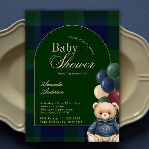 Vornehmes Polo-Teddy-Bär-Klassiker Luxus-Baby-Show Einladung