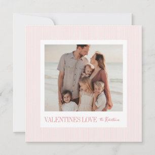 Vornehmes rosa gestreiftes quadratisches Valentins Feiertagskarte