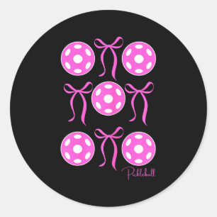 Vornehmes rosa Pickleball-Shirt, das Mädchen gerne Runder Aufkleber