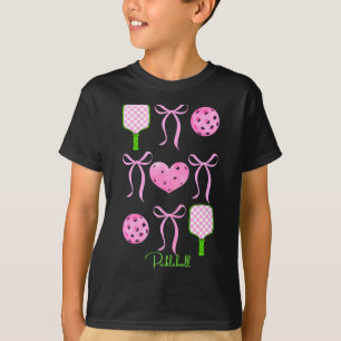 Vornehmes rosa Pickleball-Shirt, das Mädchen gerne T-Shirt