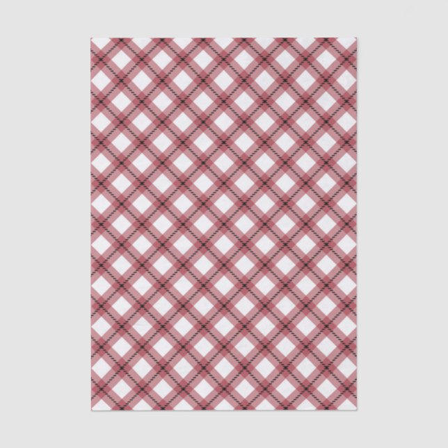 Vornehmes rotes Argyle-Karopapier Seidenpapier (Vorderseite)