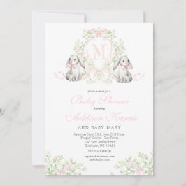 Vornehmes Wappen-Hasen-Baby-Shower-Einladung Einladung