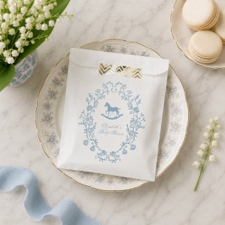 Vornehmes Wedgewood-Blaues Schaukelpferd-Baby-Show Geschenktütchen
