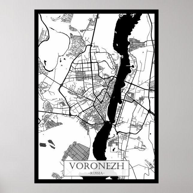 Voronezh Russia City Map Poster (Vorne)