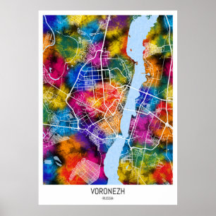 Voronezh Russland Stadtplan Poster
