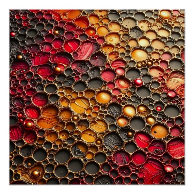 Voronoi Portrait - Embossed Art Poster (Vorderseite)