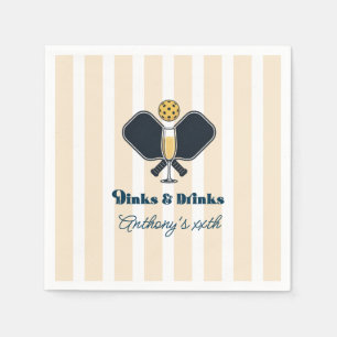 Vorpimperl Pickleball-Dinks & Drinks-Geburtstagsfe Serviette