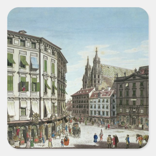 Vorrat-im-Eisen-Platz, mit St. Stephan Quadratischer Aufkleber (Vorderseite)
