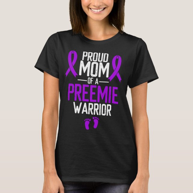 Vorreife Bewusstsein Lila Proud-Mama Preemie T-Shirt (Vorderseite)