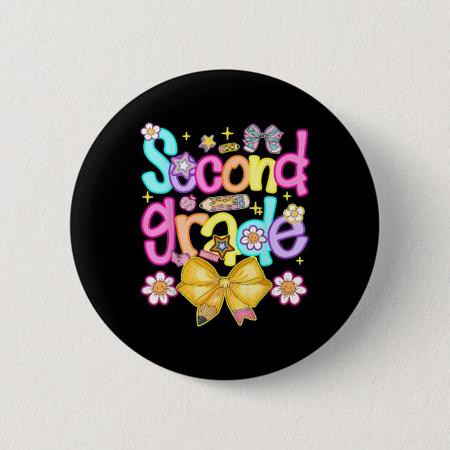 Vorreiter Zweite Klasse Zurück zur Schule 2. Klass Button (Vorderseite)