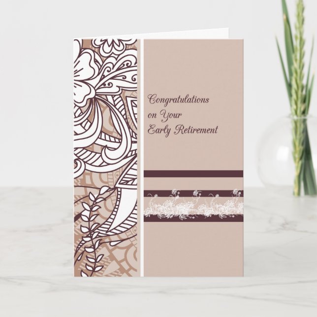 Vorruhestandkarte Tan mit Blume Karte (Vorderseite)