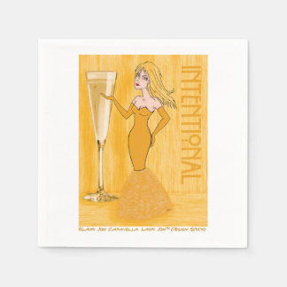 Vorsätzliche Champagnerfrau Cocktail Napkins Serviette