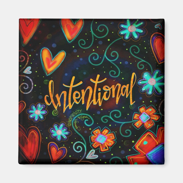 Vorsätzlicher floraler Hübsch inspirierender trend Magnet (Vorne)