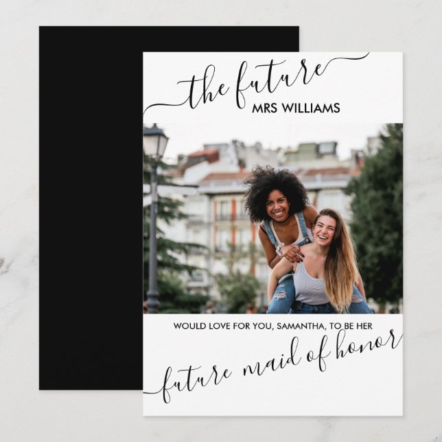 Vorschlag der Trauzeugin von Frau Foto Einladung (Vorne/Hinten)