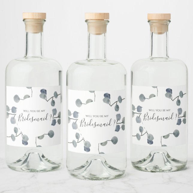 Vorschlag Eukalyptus Greenery Bridesmaid Alkoholflaschenetikett (Flaschen)