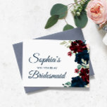 Vorschlag für Burgund & Navy Rustikale Bridesmaid Postkarte<br><div class="desc">*** Bitte geben Sie H078 in den Shop Suche nach allen passenden Artikeln *** oder besuchen Sie unsere Burgundy & Navy Blue Flowers Rustic Brautparty Collection. *** Dieses hochwertige Design ist einfach zu anpassen, um Ihre Hochzeitsfarben, Stile und Thema. Für weitere Anpassungen klicken Sie bitte auf den Link "Edit using...</div>