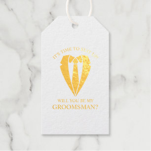 Vorschlag für den Trauzeuge von Goldhochzeiten und Geschenkanhänger