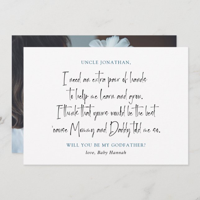 Vorschlag für ein einfaches Foto Einladung (Vorne/Hinten)