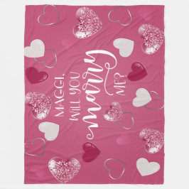 Vorschlag für eine benutzerdefinierte Ehe mit rosa Fleecedecke