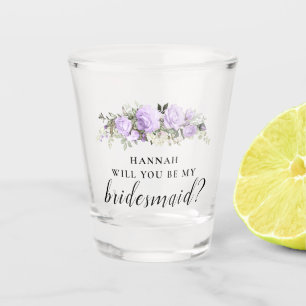 Vorschlag für eine lila Blumenübersicht Schnapsglas