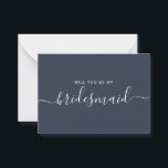 Vorschlag für eine Minimalistische Blue Bridesmaid Mitteilungskarte<br><div class="desc">Vorschlag für eine Minimalistische moderne Blaukalligrafie Bridesmaid. Brautparty Vorschlagskarte und Einladung. Mit einem trendigen und stilvollen Script-Schriftart und blauer Farbe.</div>