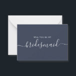 Vorschlag für eine Minimalistische Blue Bridesmaid Mitteilungskarte<br><div class="desc">Vorschlag für eine Minimalistische moderne Blaukalligrafie Bridesmaid. Brautparty Vorschlagskarte und Einladung. Mit einem trendigen und stilvollen Script-Schriftart und blauer Farbe.</div>