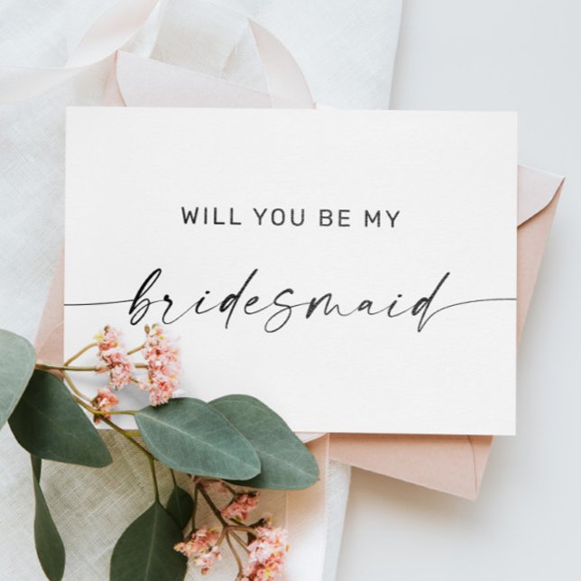 Vorschlag für eine Minimalistische Bridesmaid-Vers Postkarte (Von Creator hochgeladen)