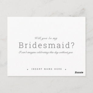Vorschlag für eine Minimalistische Bridmaid-Brücke Postkarte