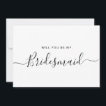Vorschlag für eine Minimalistische Schwarz-Weiß-Br Einladung<br><div class="desc">Vorschlag für eine Minimalistische moderne Schwarz-Weiß-Kalligrafie Bridesmaid. Brautparty Vorschlagskarte und Einladung. Features trendigen und stilvollen Skript-Schriftart.</div>