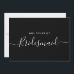 Vorschlag für eine Minimalistische Schwarz-weiße B Einladung<br><div class="desc">Vorschlag für eine Minimalistische moderne Schwarz-Weiß-Kalligrafie Bridesmaid. Brautparty Vorschlagskarte und Einladung. Features trendigen und stilvollen Skript-Schriftart.</div>