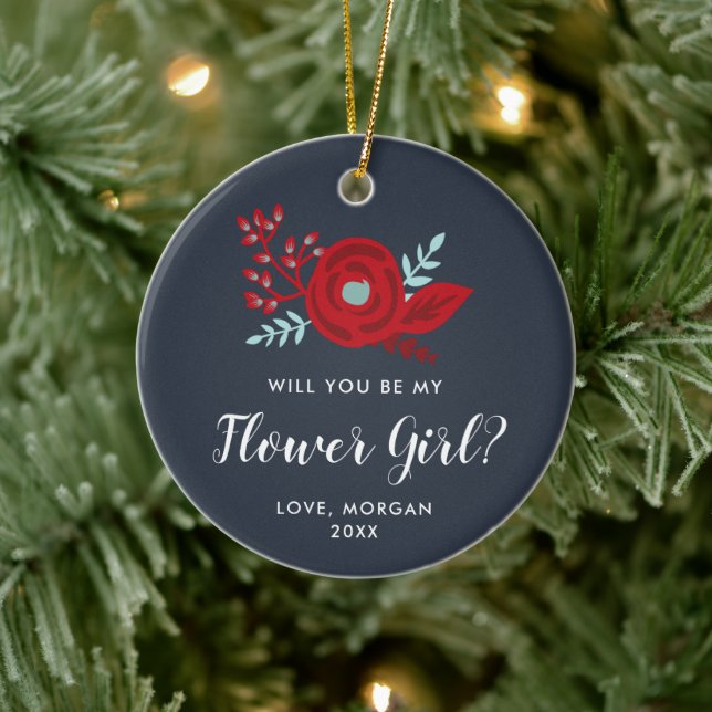 Vorschlag für eine Personalisierte Blume Jr Brides Keramik Ornament (Baum)