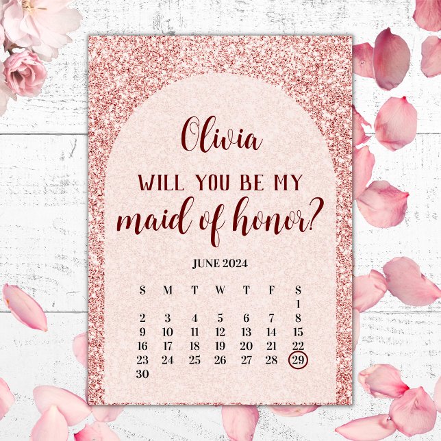 Vorschlag für eine Rose Gold Save the Date Trauzeu Einladung (Von Creator hochgeladen)