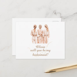 Vorschlag für eine Silhouette von Bridesmaid Champ Postkarte