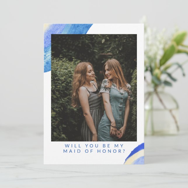 Vorschlag für eine Trauzeugin des abstrakten blaue (Stehend Vorderseite)