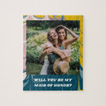 Vorschlag für eine Trauzeugin mit Abstraktem Foto Puzzle<br><div class="desc">Personalisierter Vorschlag für eine Trauzeugin aus Abstraktem Marmor mit Foto-Puzzle</div>