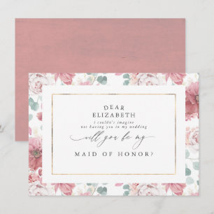 Vorschlag für eine Trauzeugin von Dusty Rose Bride Einladung