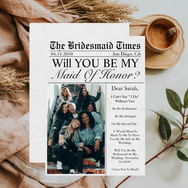 Vorschlag für eine Trauzeugin zum Thema Zeitung "E Einladung (Von Creator hochgeladen)